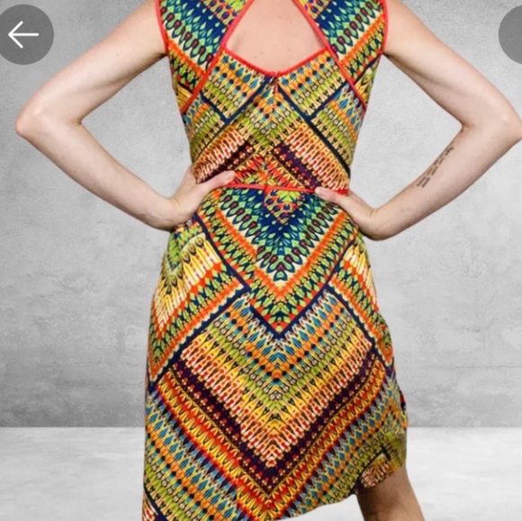 Ellen Tracy Mulicolor print dress with pockets sz 8 - Picture 14 of 16